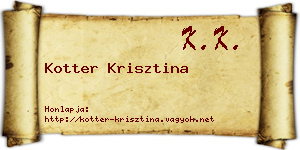 Kotter Krisztina névjegykártya